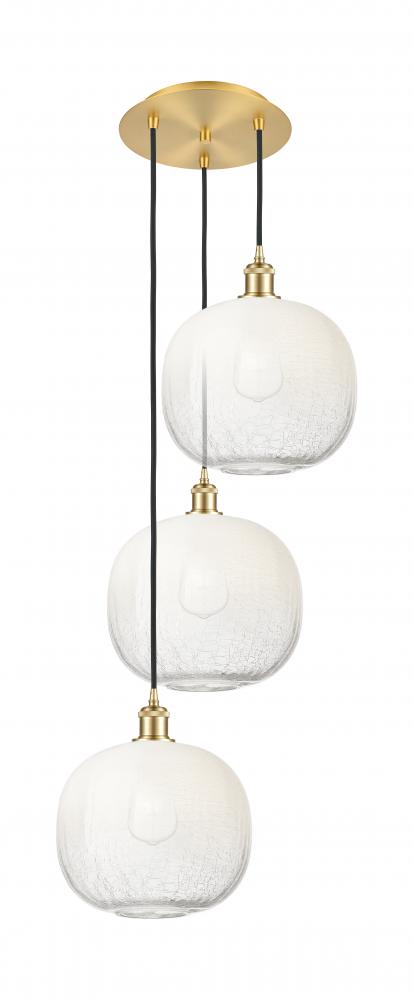 Brookhaven Sphere - 3 Light - 17 inch - Satin Gold - Cord Hung - Multi Pendant