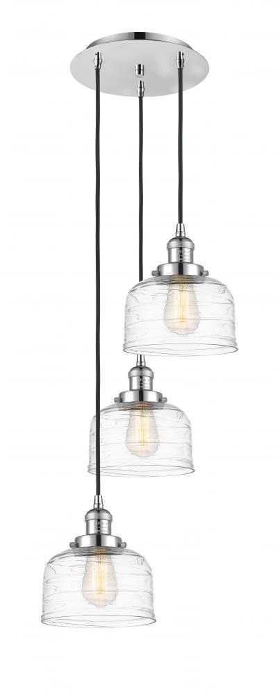 Cone - 3 Light - 14 inch - Polished Chrome - Cord hung - Multi Pendant