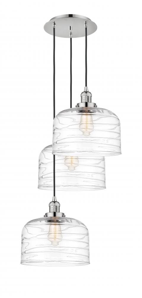 Cone - 3 Light - 18 inch - Polished Nickel - Cord hung - Multi Pendant