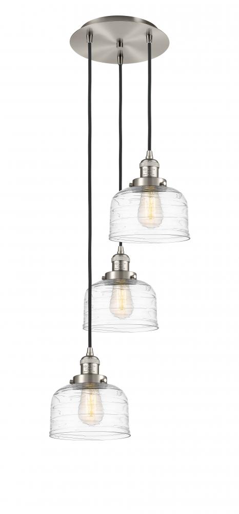 Cone - 3 Light - 14 inch - Brushed Satin Nickel - Cord hung - Multi Pendant