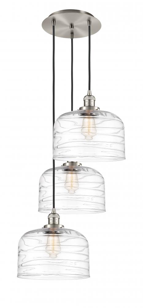 Cone - 3 Light - 18 inch - Brushed Satin Nickel - Cord hung - Multi Pendant