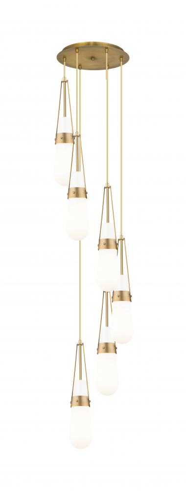 Milan - 6 Light - 15 inch - Brushed Brass - Multi Pendant