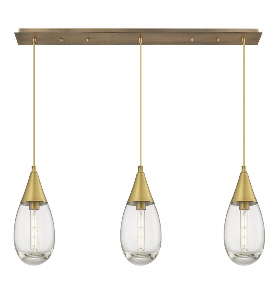 Malone - 3 Light - 38 inch - Brushed Brass - Linear Pendant