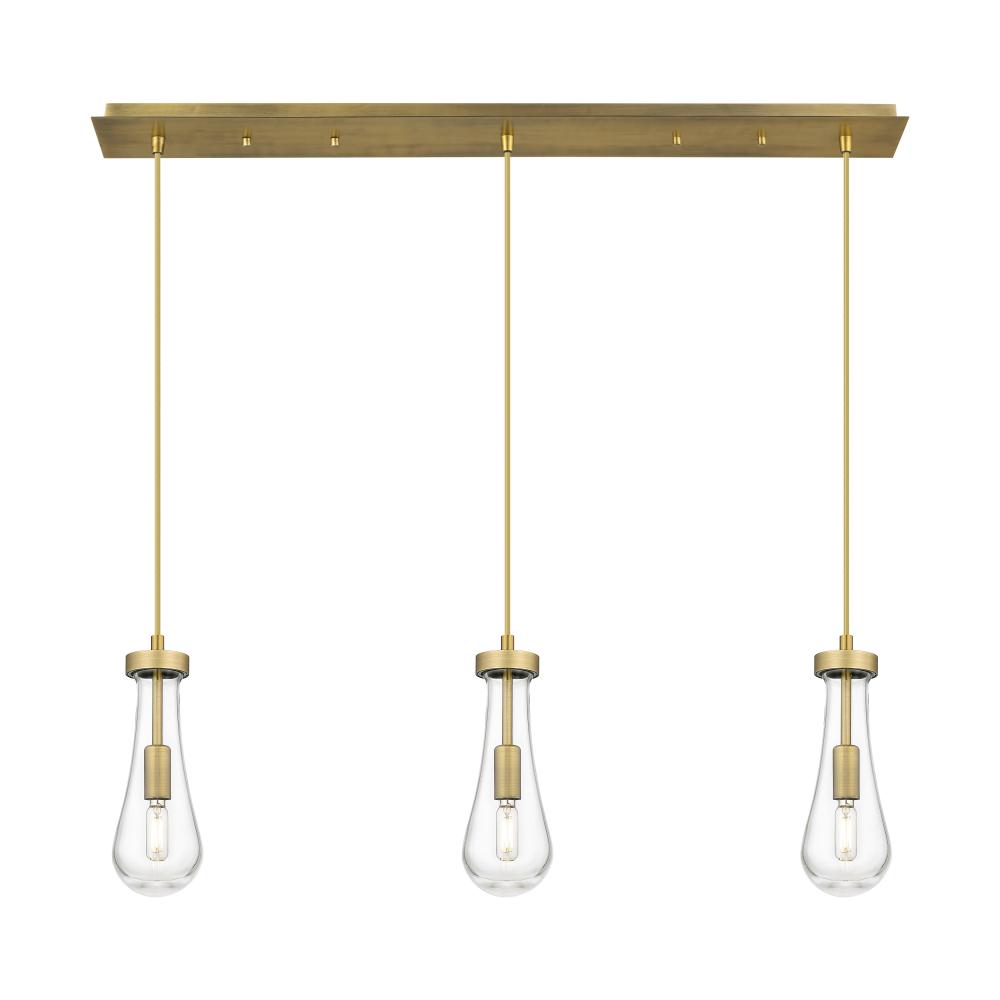 Owego - 3 Light - 37 inch - Brushed Brass - Linear Pendant