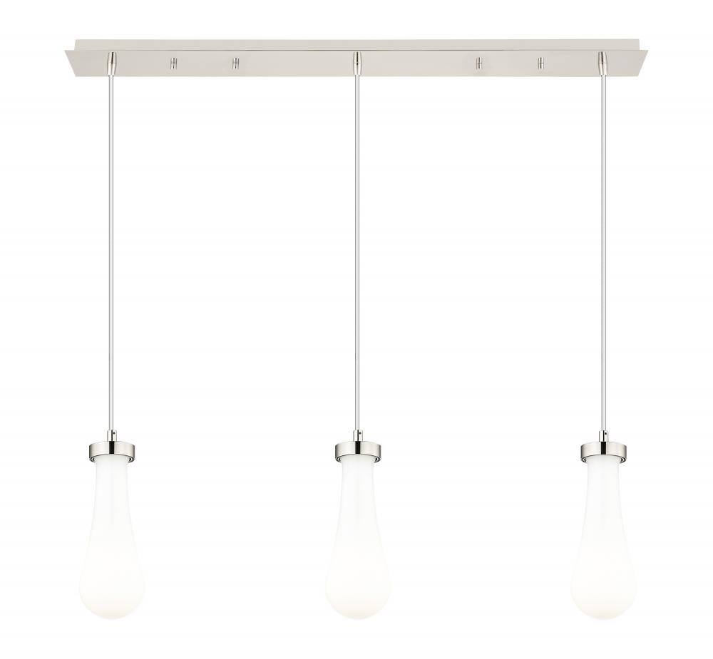 Owego - 3 Light - 37 inch - Brushed Polished Nickel - Linear Pendant