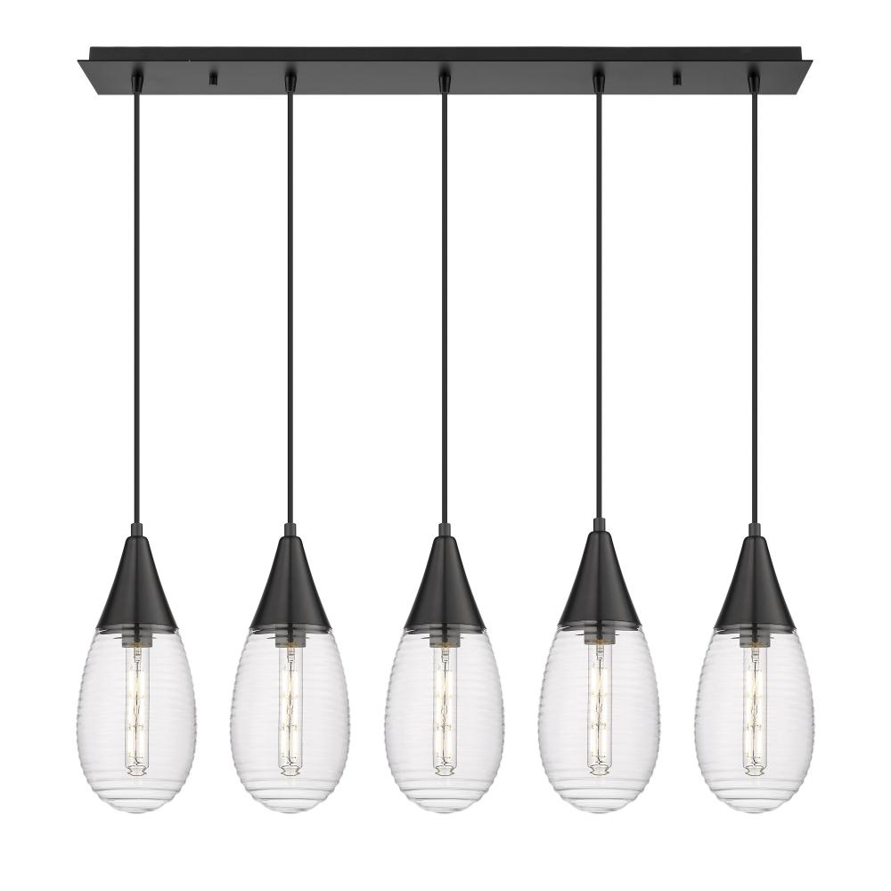 Malone - 5 Light - 38 inch - Matte Black - Linear Pendant