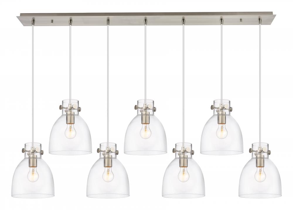 Newton Bell - 7 Light - 52 inch - Brushed Satin Nickel - Linear Pendant
