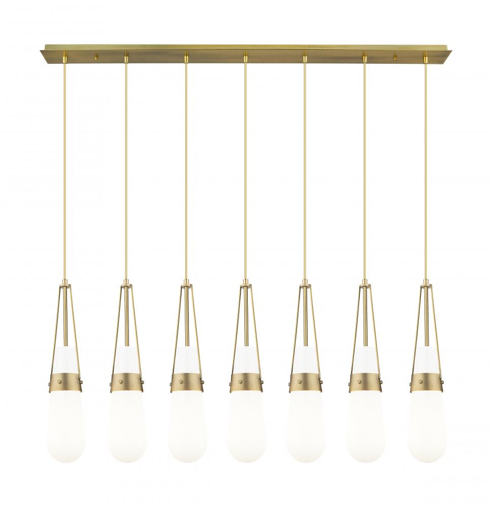 Milan - 7 Light - 48 inch - Brushed Brass - Linear Pendant