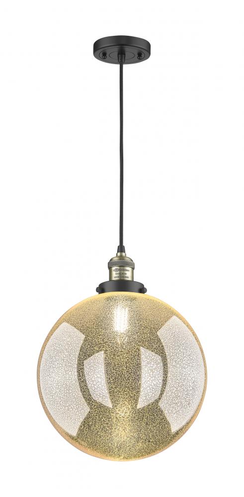 Beacon - 1 Light - 12 inch - Black Antique Brass - Cord hung - Mini Pendant