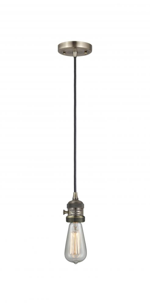 Bare Bulb - 1 Light - 3 inch - Antique Brass - Cord hung - Mini Pendant