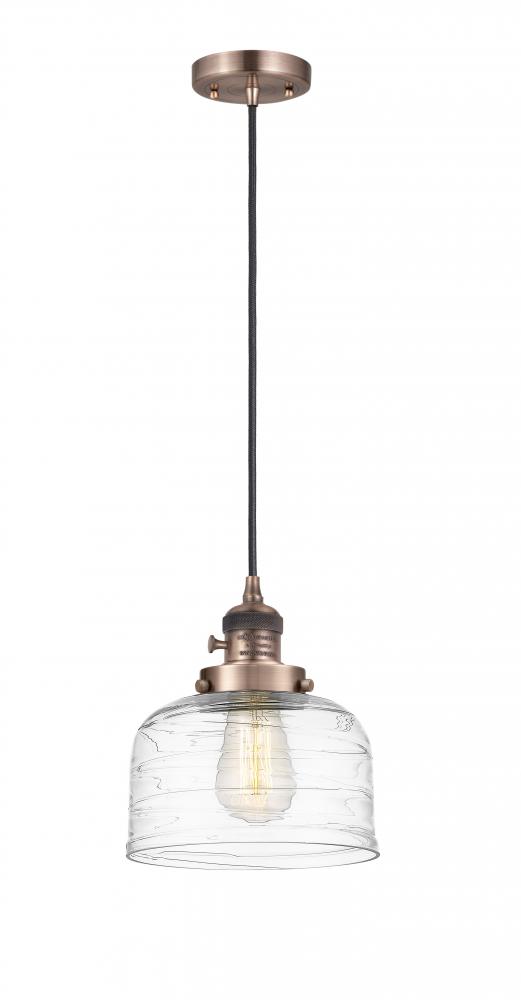 Bell - 1 Light - 8 inch - Antique Copper - Cord hung - Mini Pendant