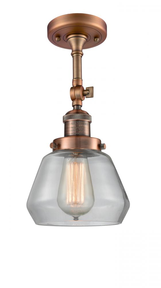 Fulton - 1 Light - 7 inch - Antique Copper - Adjustable Semi-Flush Mount