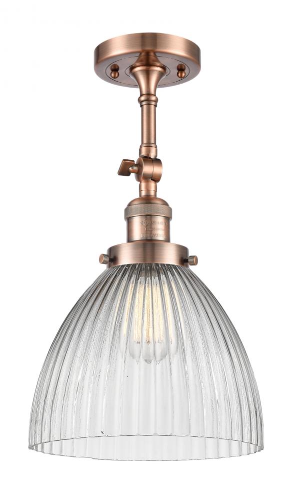 Seneca Falls - 1 Light - 10 inch - Antique Copper - Adjustable Semi-Flush Mount