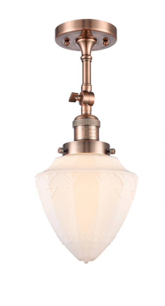 Bullet - 1 Light - 6 inch - Antique Copper - Adjustable Semi-Flush Mount