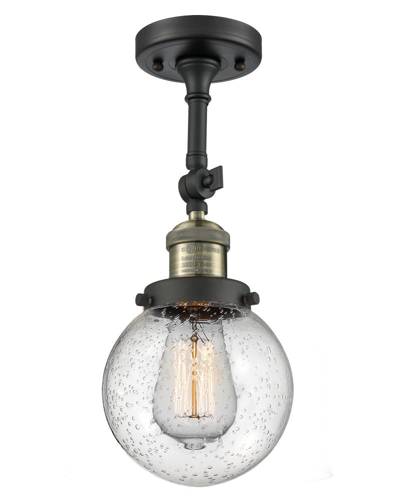 Beacon - 1 Light - 6 inch - Black Antique Brass - Adjustable Semi-Flush Mount
