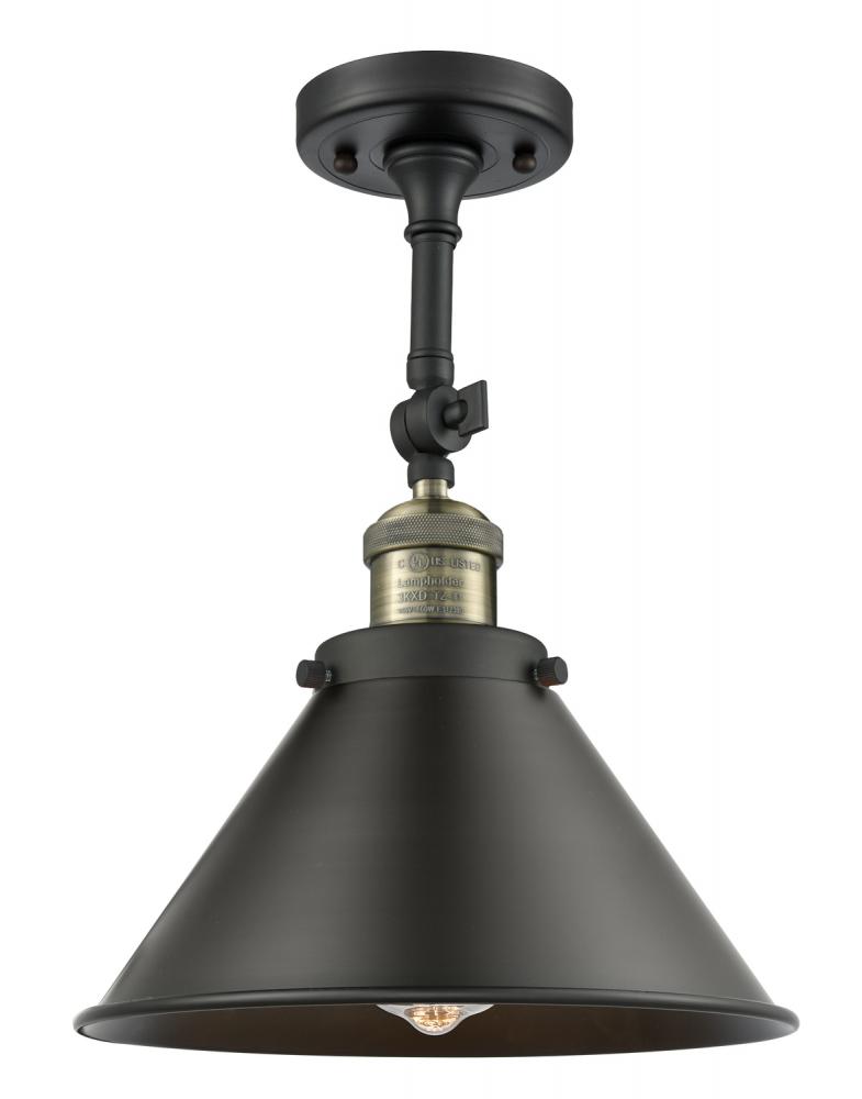 Briarcliff - 1 Light - 10 inch - Black Antique Brass - Adjustable Semi-Flush Mount