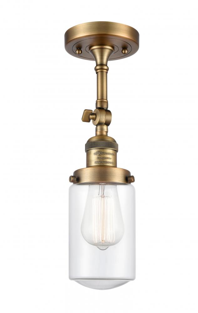 Dover - 1 Light - 5 inch - Brushed Brass - Adjustable Semi-Flush Mount