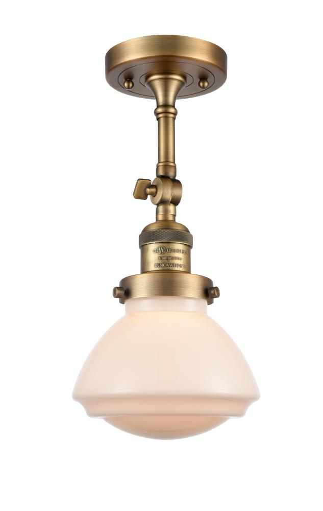 Olean - 1 Light - 7 inch - Brushed Brass - Adjustable Semi-Flush Mount