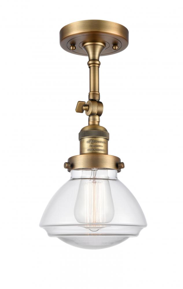 Olean - 1 Light - 7 inch - Brushed Brass - Adjustable Semi-Flush Mount