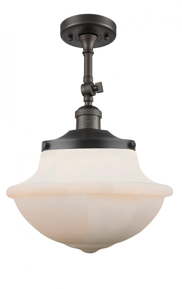Oxford - 1 Light - 12 inch - Oil Rubbed Bronze - Adjustable Semi-Flush Mount