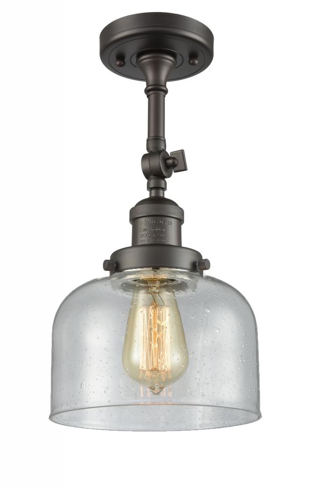 Bell - 1 Light - 8 inch - Oil Rubbed Bronze - Adjustable Semi-Flush Mount