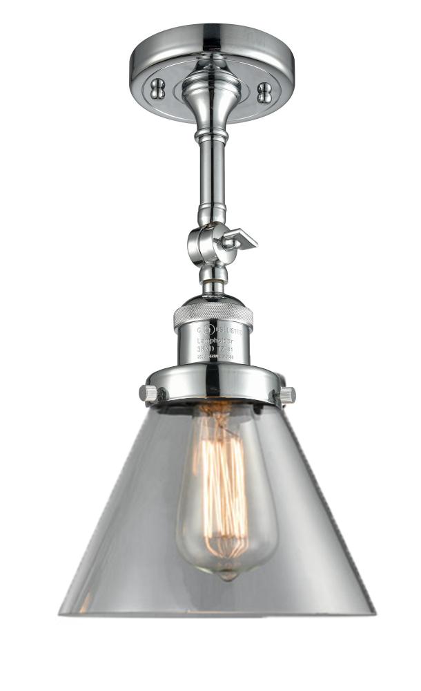 Cone - 1 Light - 8 inch - Polished Chrome - Adjustable Semi-Flush Mount