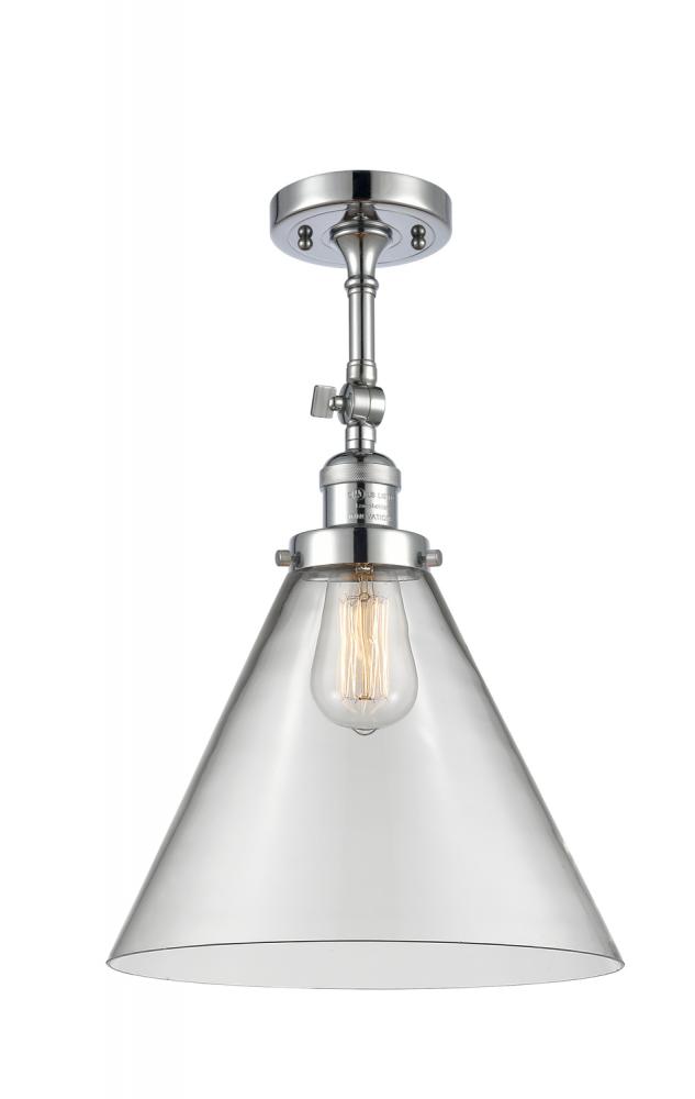 Cone - 1 Light - 12 inch - Polished Chrome - Adjustable Semi-Flush Mount
