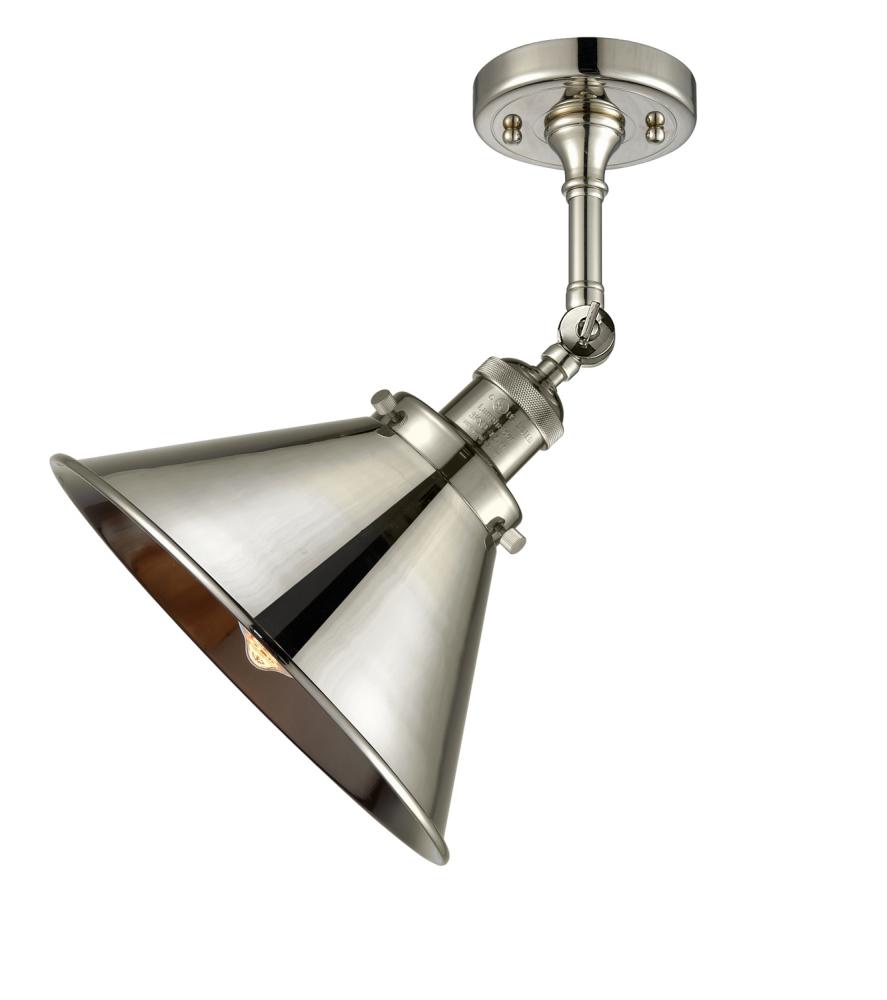 Briarcliff - 1 Light - 10 inch - Polished Nickel - Adjustable Semi-Flush Mount