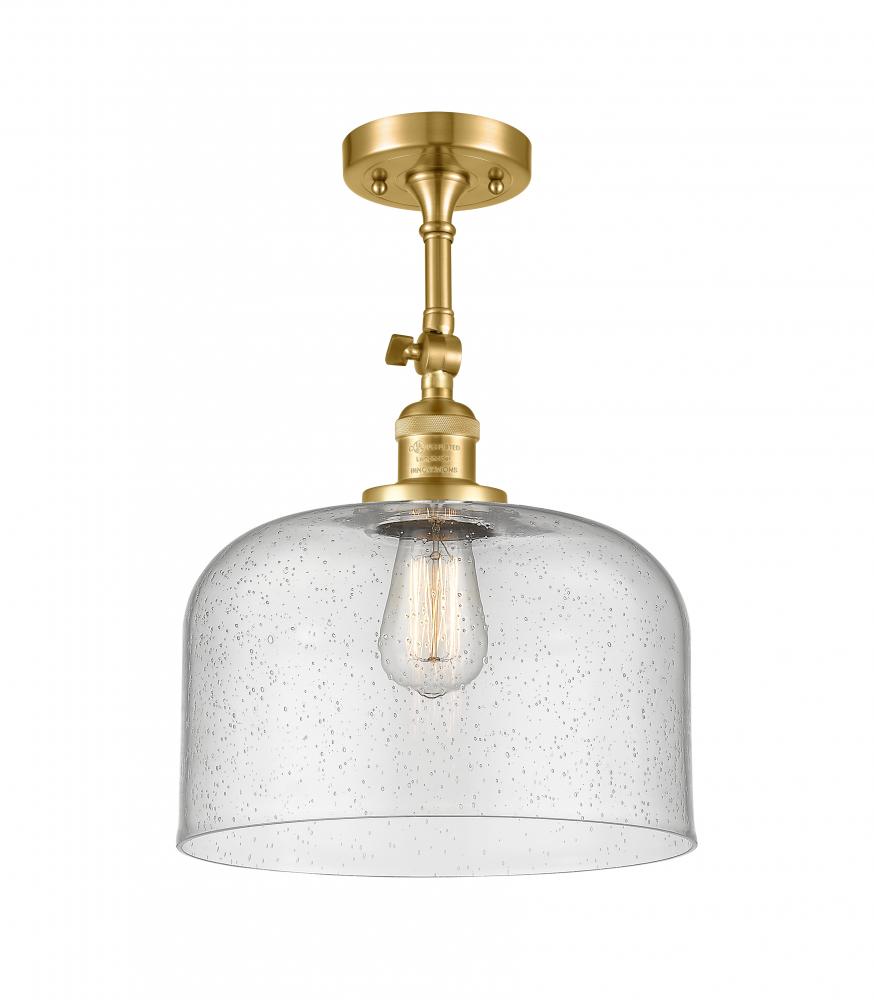 Bell - 1 Light - 12 inch - Satin Gold - Adjustable Semi-Flush Mount