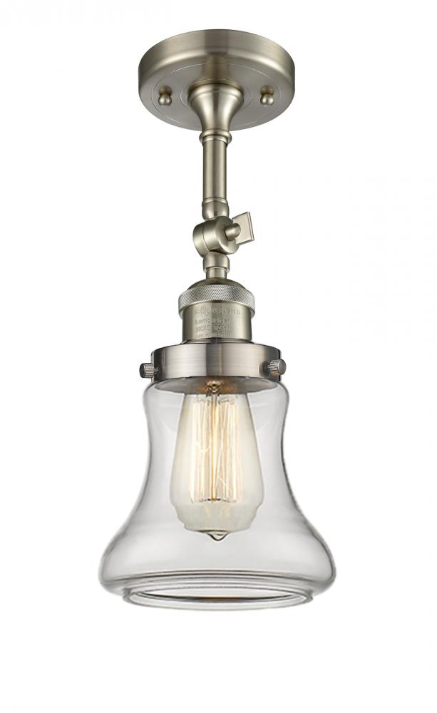 Bellmont - 1 Light - 6 inch - Brushed Satin Nickel - Adjustable Semi-Flush Mount