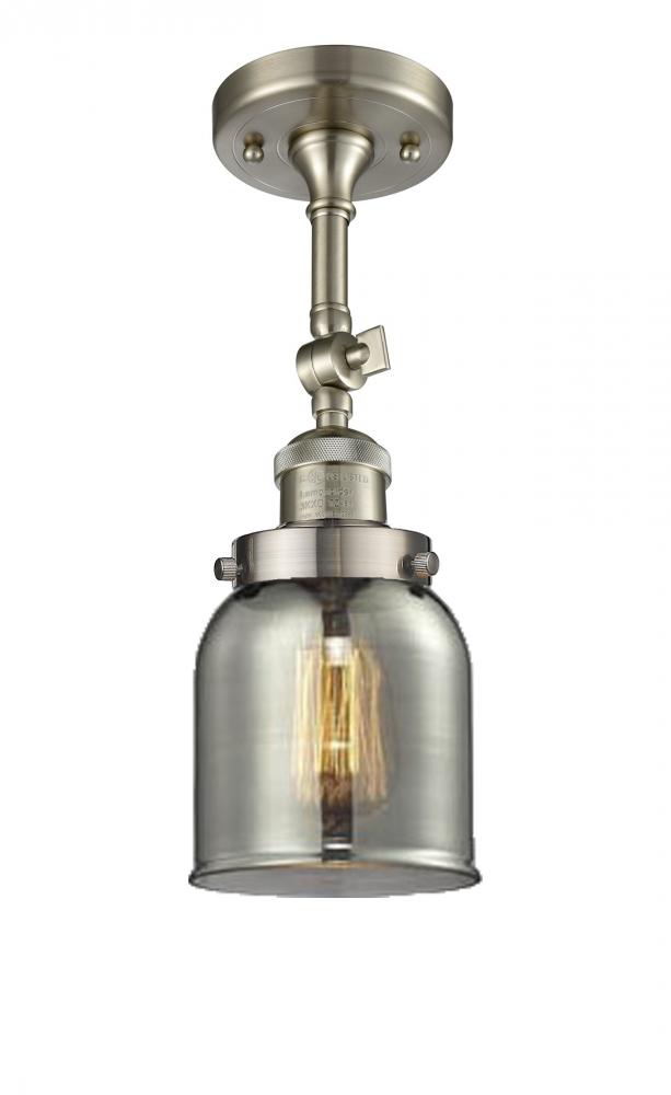 Bell - 1 Light - 5 inch - Brushed Satin Nickel - Adjustable Semi-Flush Mount