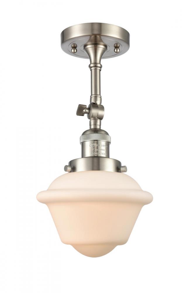 Oxford - 1 Light - 7 inch - Brushed Satin Nickel - Adjustable Semi-Flush Mount
