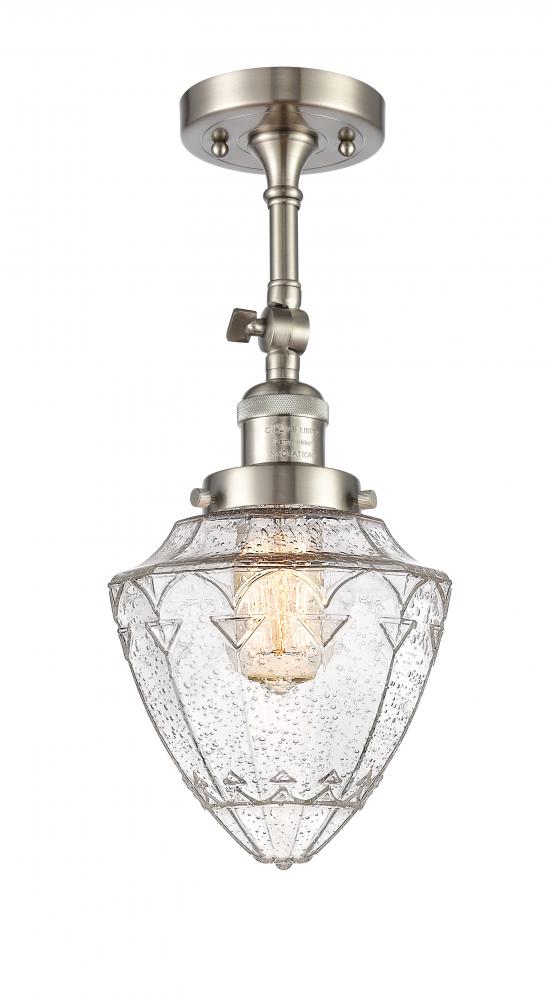 Bullet - 1 Light - 6 inch - Brushed Satin Nickel - Adjustable Semi-Flush Mount