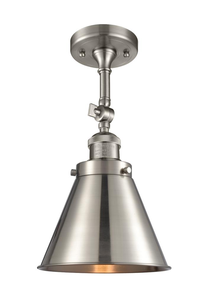 Appalachian - 1 Light - 8 inch - Brushed Satin Nickel - Adjustable Semi-Flush Mount
