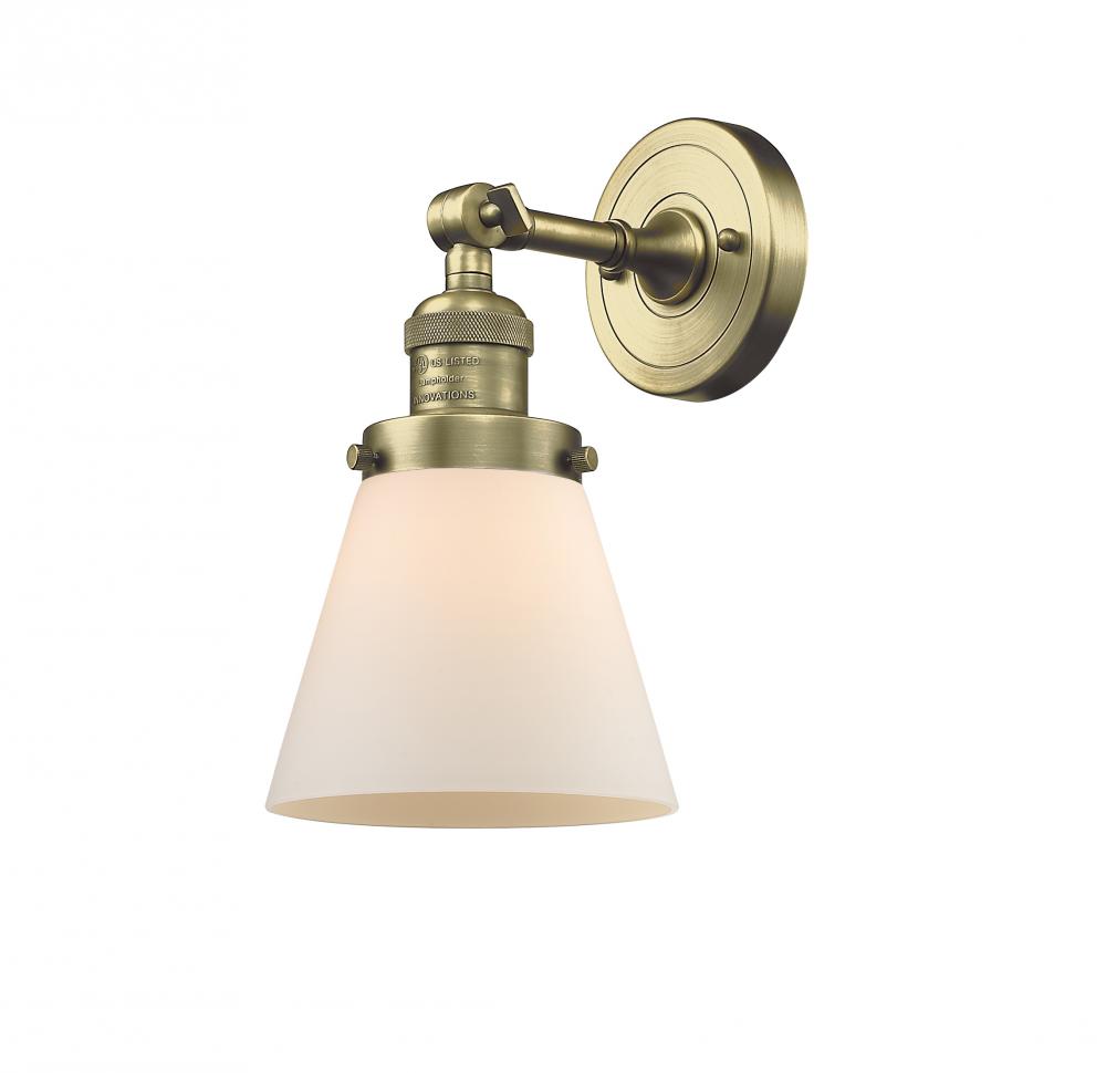 Cone - 1 Light - 6 inch - Antique Brass - Adjustable Sconce