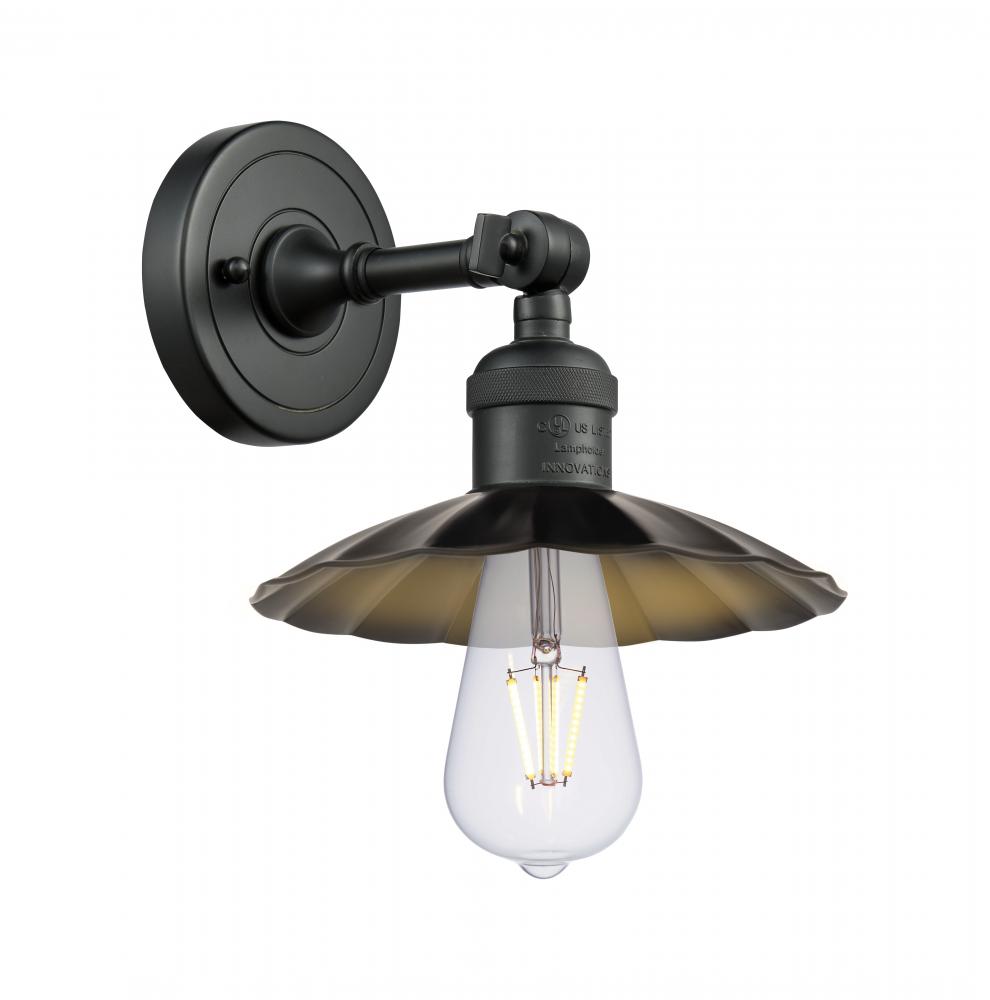 Scallop - 1 Light - 8 inch - Matte Black - Adjustable Sconce