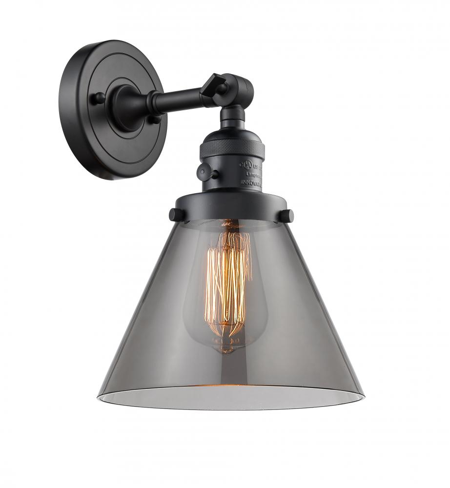 Cone - 1 Light - 8 inch - Matte Black - Adjustable Sconce