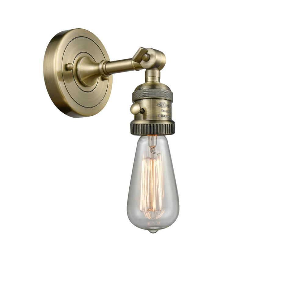 Bare Bulb - 1 Light - 5 inch - Antique Brass - Adjustable Sconce