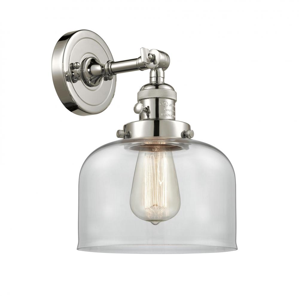 Bell - 1 Light - 8 inch - Polished Nickel - Adjustable Sconce