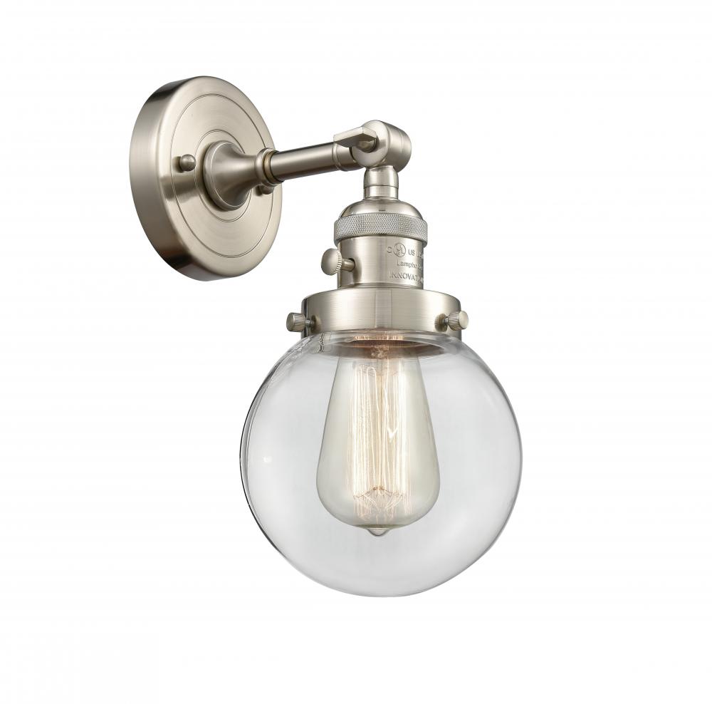 Beacon - 1 Light - 6 inch - Brushed Satin Nickel - Adjustable Sconce