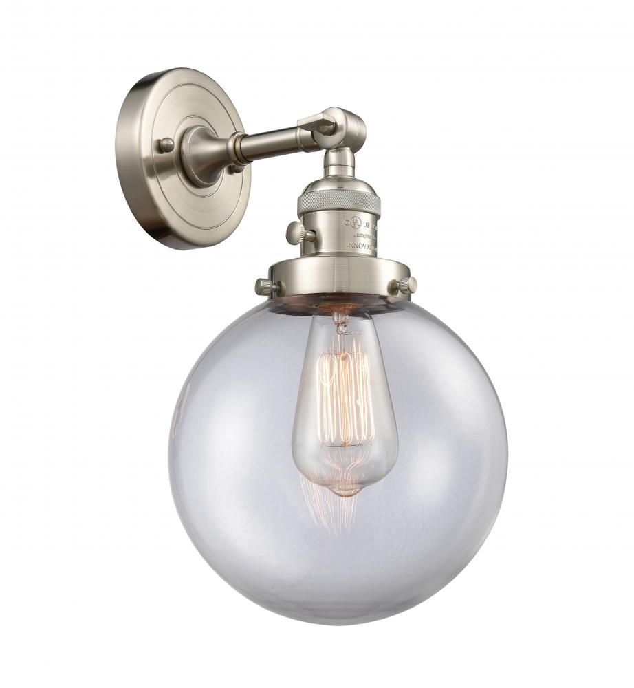 Beacon - 1 Light - 8 inch - Brushed Satin Nickel - Adjustable Sconce