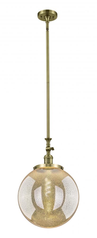 Beacon - 1 Light - 12 inch - Antique Brass - Stem Hung - Adjustable Mini Pendant