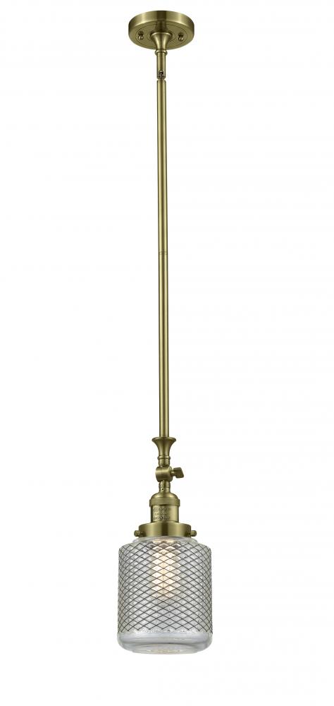 Stanton - 1 Light - 6 inch - Antique Brass - Stem Hung - Adjustable Mini Pendant