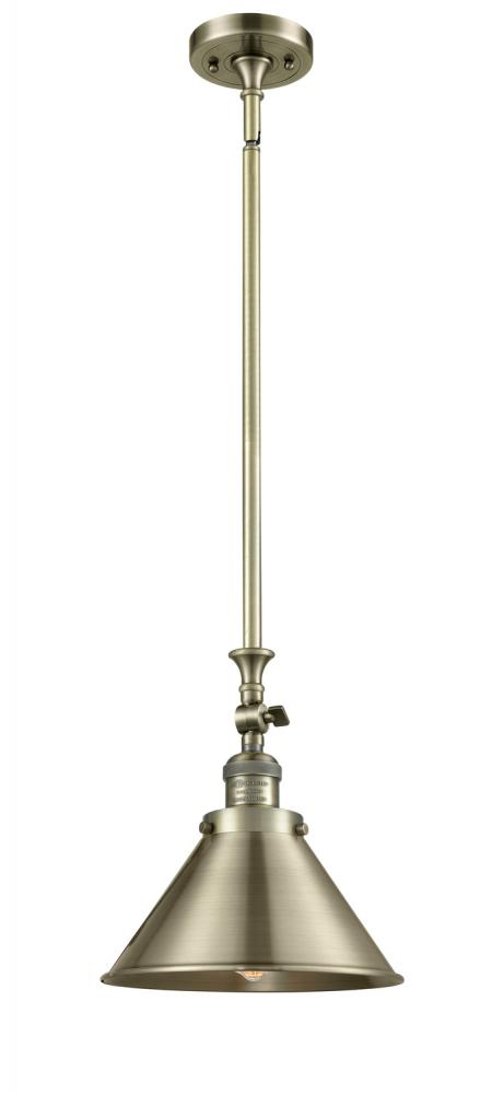 Briarcliff - 1 Light - 10 inch - Antique Brass - Stem Hung - Adjustable Mini Pendant