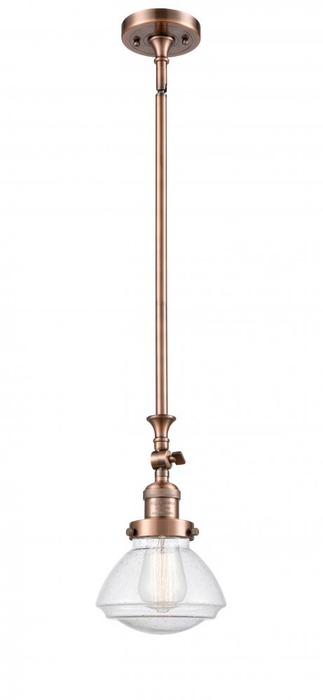 Olean - 1 Light - 7 inch - Antique Copper - Stem Hung - Adjustable Mini Pendant