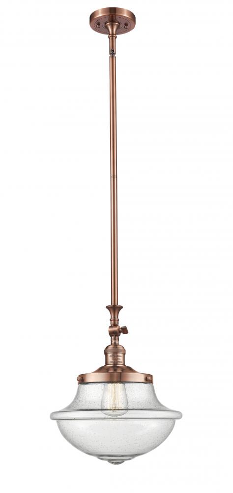 Oxford - 1 Light - 12 inch - Antique Copper - Stem Hung - Adjustable Mini Pendant