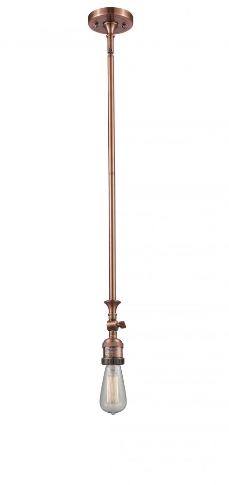 Bare Bulb - 1 Light - 3 inch - Antique Copper - Stem Hung - Adjustable Mini Pendant