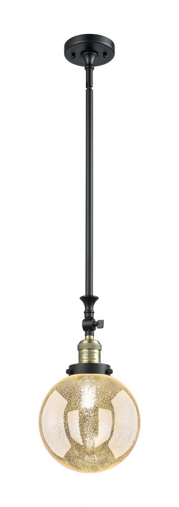 Beacon - 1 Light - 8 inch - Black Antique Brass - Stem Hung - Adjustable Mini Pendant