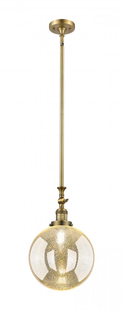 Beacon - 1 Light - 10 inch - Brushed Brass - Stem Hung - Adjustable Mini Pendant