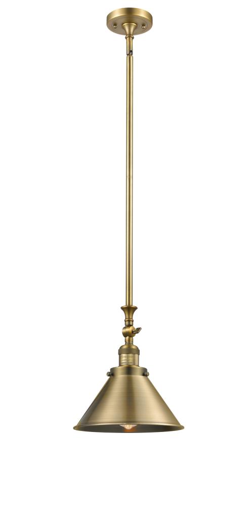 Briarcliff - 1 Light - 10 inch - Brushed Brass - Stem Hung - Adjustable Mini Pendant
